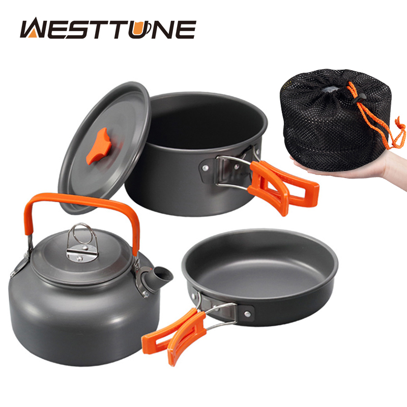 Camping Cooking And Eating - WESTTUNE Camping Cookware Kit Aluminum Outdoor