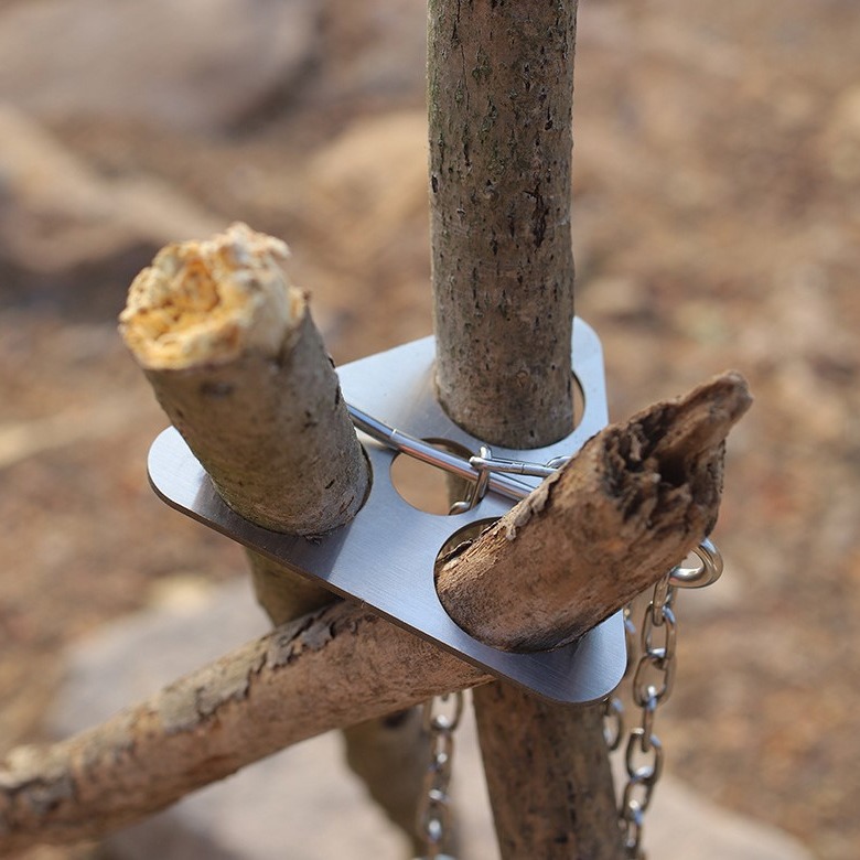 Camping Cooking And Eating - Stainless Steel Camping Tripod Portable Detachable