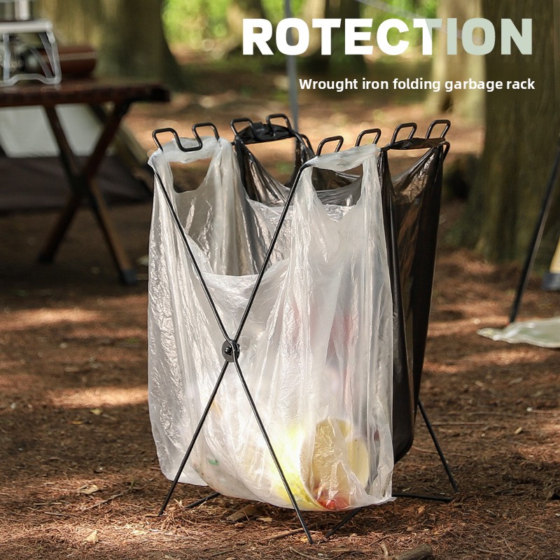 Camping Cooking Bag - Portable Folding Garbage Bag Holder, Outdoor
