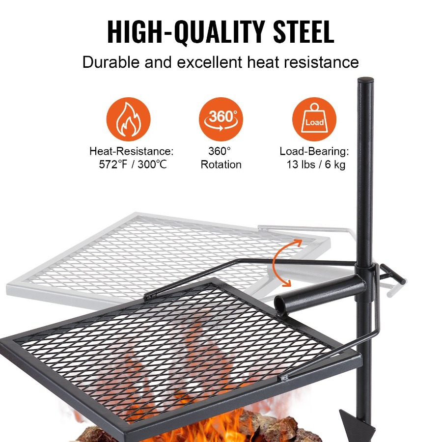 Swivel Campfire Grill for Fire - огляд і ціна Camping Cooking Fire Pit