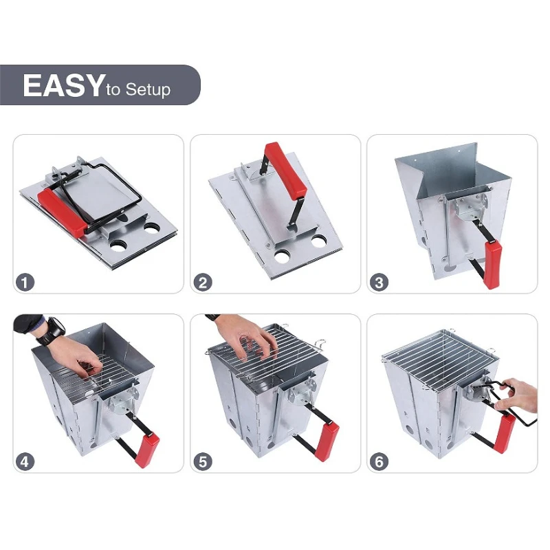 1PCS Collapsible Camping Grill - огляд і ціна Charcoal Chimney Starter