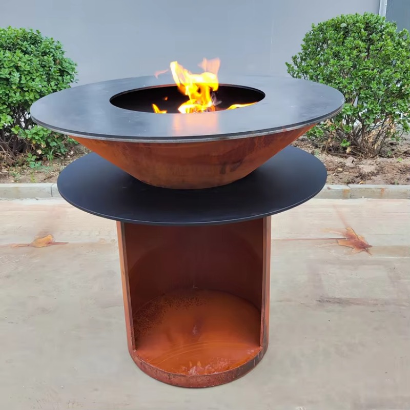 Large Corten Steel Fire Pit Ou - огляд і ціна Camping Cooking Fire Pit