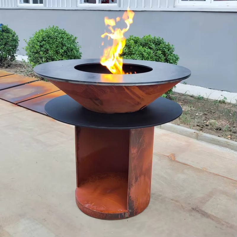 Large Corten Steel Fire Pit Ou - огляд і ціна Camping Cooking Fire Pit