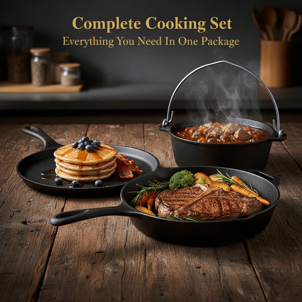 PACILACK Cast Iron Pots And Pa - огляд і ціна Camping Cooking Dutch Oven