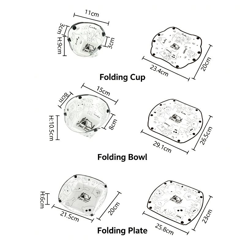 1/3PCS Foldable Bowls Cups & P - огляд і ціна Camping Cooking And Eating