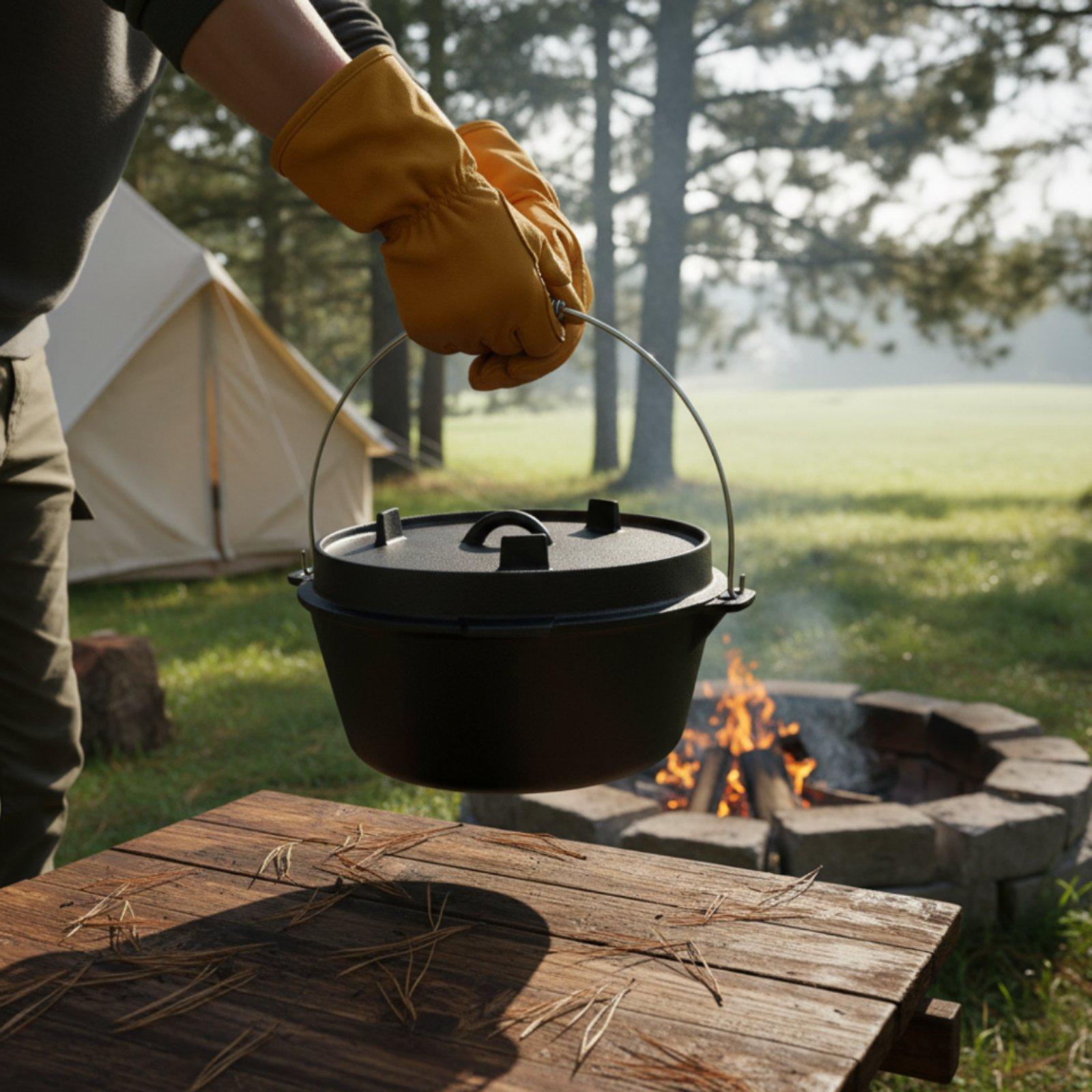 Outdoor Cast Iron Dutch Oven C - огляд і ціна Camping Cooking Dutch Oven
