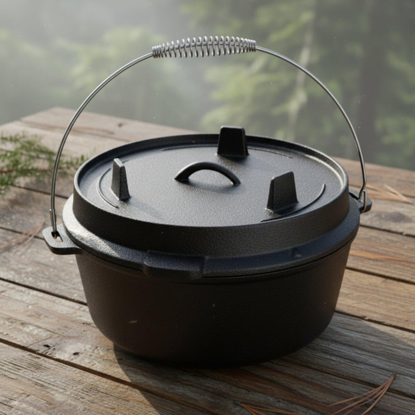 Outdoor Cast Iron Dutch Oven C - огляд і ціна Camping Cooking Dutch Oven