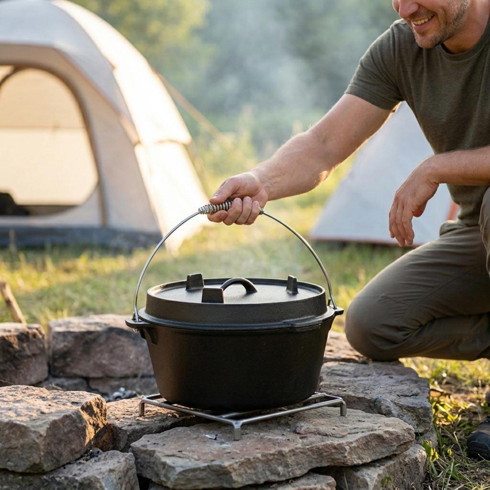 Outdoor Cast Iron Dutch Oven C - огляд і ціна Camping Cooking Dutch Oven