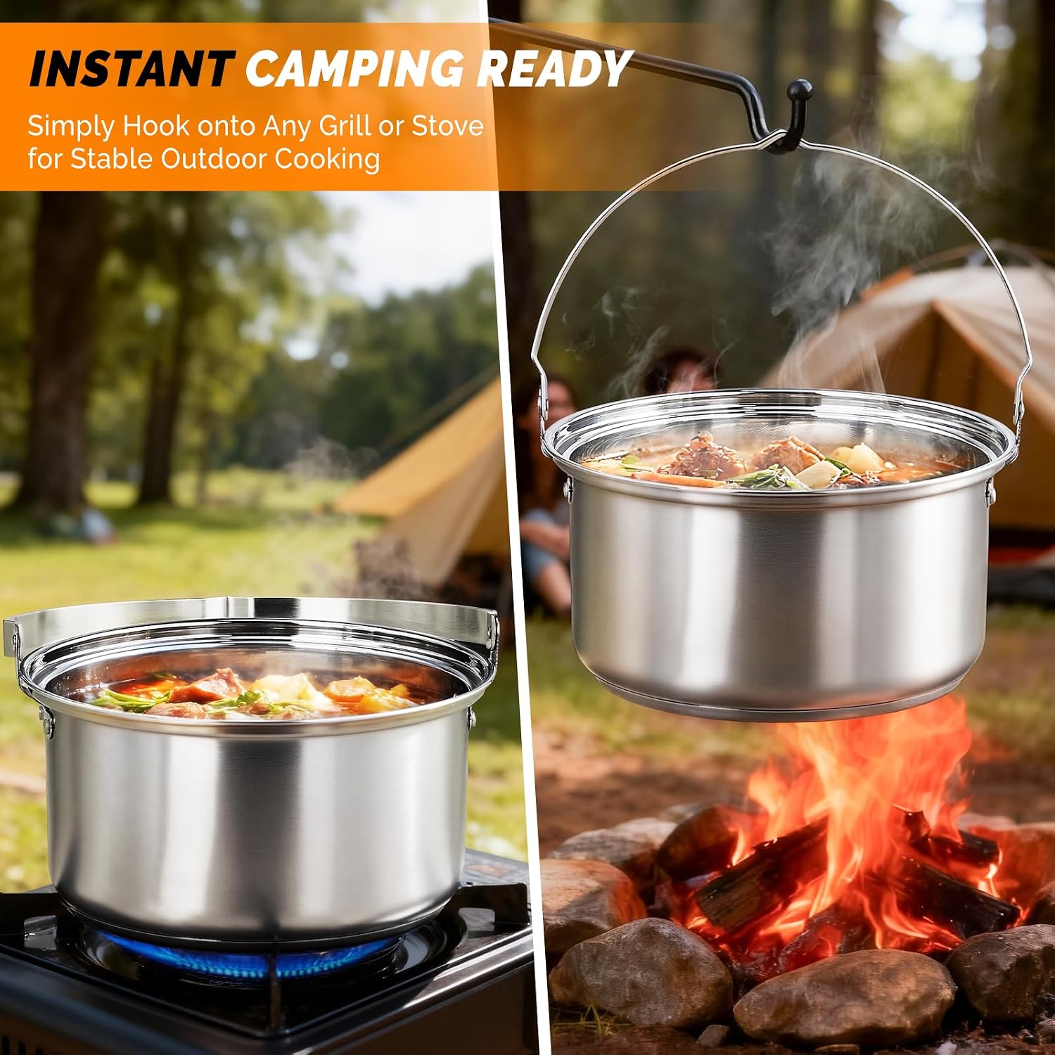 6pcs Cookware Set, 304 Stainle - огляд і ціна Camping Lightweight Cooking Pot